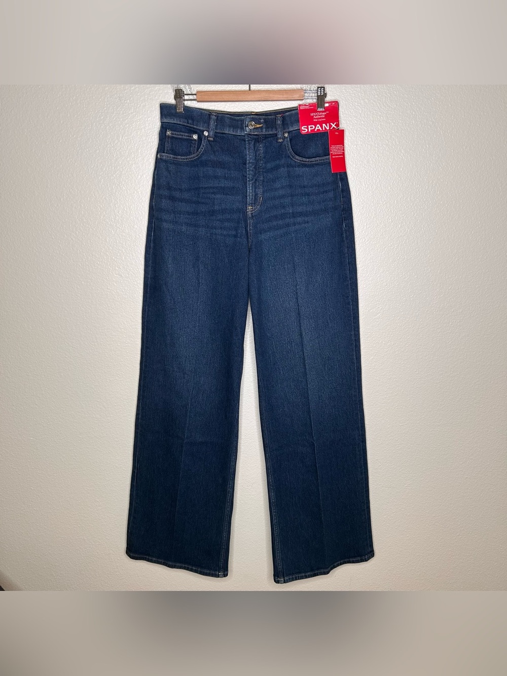 Spanx SPANXshape Authentic Wide Leg Jeans in Percy Wash large tall